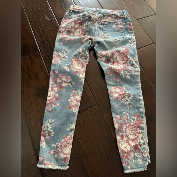 Girls Floral Jeans - GAP - 8 Regular - Picture 3 of 4